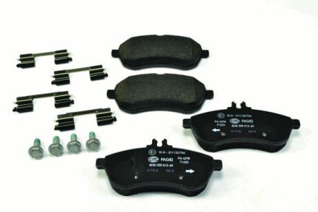 Гальмівні колодки дискові перед. MB C204 C 200 CDI 07-/(S212) HELLA 8DB 355 012-601