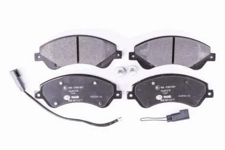 Гальмівні колодки дискові перед. (з датчиком) Transit (06-14) HELLA 8DB 355 012-771