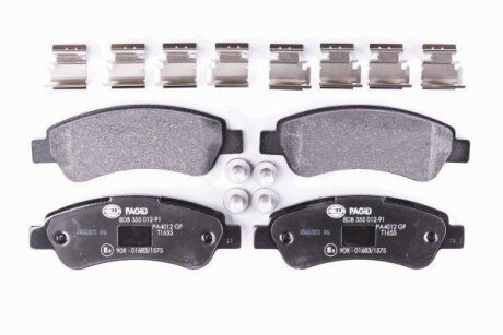Комплект гальмівних накладок, дискове гальмо HELLA 8DB 355 012-911