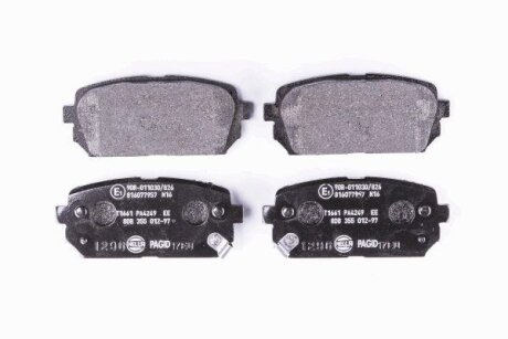 Комплект гальмівних накладок, дискове гальмо HELLA 8DB 355 012-971