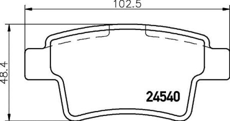 Комплект гальмівних накладок, дискове гальмо HELLA 8DB 355 013-361