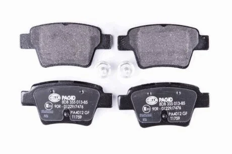 Комплект гальмівних накладок, дискове гальмо HELLA 8DB 355 013-851