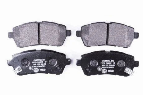 Комплект гальмівних накладок, дискове гальмо HELLA 8DB 355 014-001