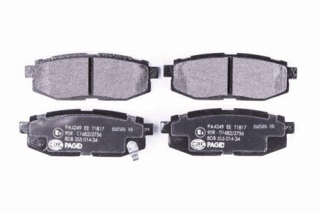 Комплект гальмівних накладок, дискове гальмо HELLA 8DB 355 014-341