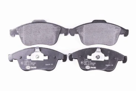 Комплект гальмівних накладок, дискове гальмо HELLA 8DB 355 014-801