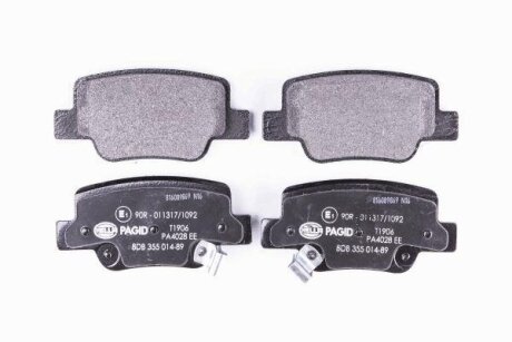 Комплект гальмівних накладок, дискове гальмо HELLA 8DB 355 014-891
