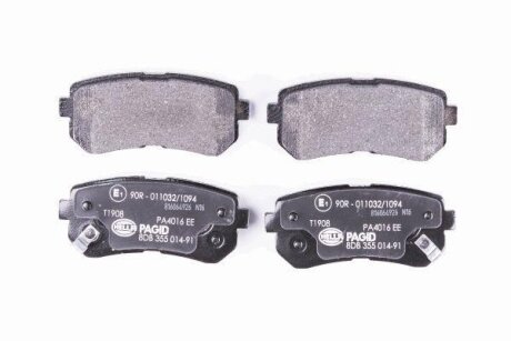 Комплект гальмівних накладок, дискове гальмо HELLA 8DB 355 014-911