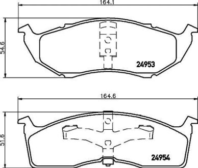 Комплект гальмівних накладок, дискове гальмо HELLA 8DB 355 014-971