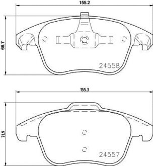 Комплект гальмівних накладок, дискове гальмо HELLA 8DB 355 015-561