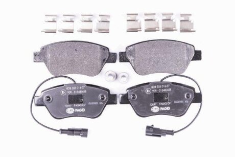 Комплект гальмівних накладок, дискове гальмо HELLA 8DB 355 016-071