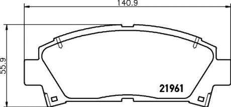 Комплект гальмівних накладок, дискове гальмо HELLA 8DB 355 016-721