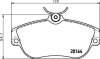 Комплект гальмівних накладок, дискове гальмо HELLA 8DB 355 018-001 (фото 2)
