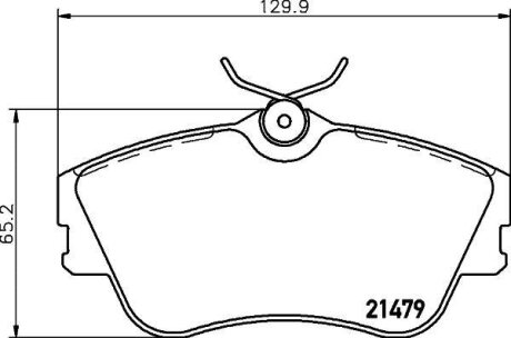 Гальмівні колодки пер. T4 1.9TD/2.4D >99 (R15)(невент.диск) HELLA 8DB 355 018-071