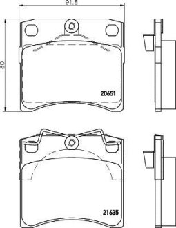 Комплект гальмівних накладок, дискове гальмо HELLA 8DB 355 018-381