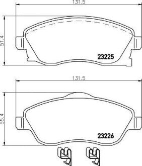 Комплект гальмівних накладок, дискове гальмо HELLA 8DB 355 018-511