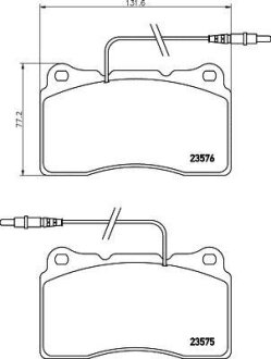 Комплект гальмівних накладок, дискове гальмо HELLA 8DB 355 018-671