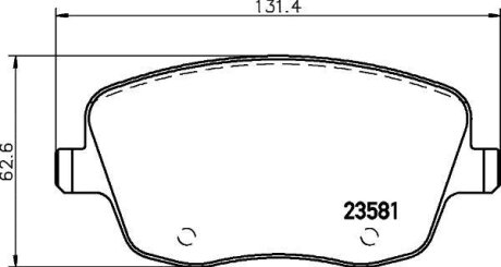 Комплект гальмівних накладок, дискове гальмо HELLA 8DB 355 018-801