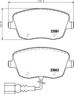Комплект гальмівних накладок, дискове гальмо HELLA 8DB 355 018-811