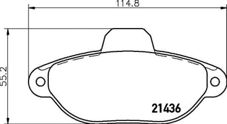 Комплект гальмівних накладок, дискове гальмо HELLA 8DB 355 019-161