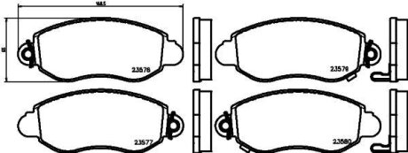Комплект гальмівних накладок, дискове гальмо HELLA 8DB 355 019-361