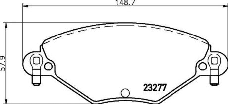 Комплект гальмівних накладок, дискове гальмо HELLA 8DB 355 019-411