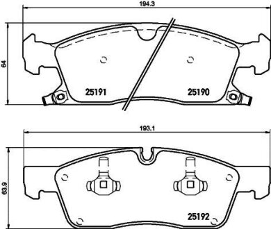 Комплект гальмівних накладок, дискове гальмо HELLA 8DB 355 019-551