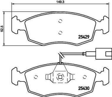 Комплект гальмівних накладок, дискове гальмо HELLA 8DB 355 019-651