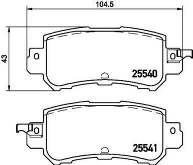 Комплект гальмівних накладок, дискове гальмо HELLA 8DB 355 020-151