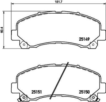Комплект гальмівних накладок, дискове гальмо HELLA 8DB 355 020-171