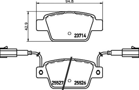 Комплект гальмівних накладок, дискове гальмо HELLA 8DB 355 020-181