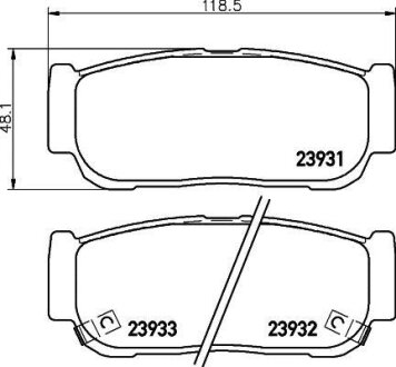 Комплект гальмівних накладок, дискове гальмо HELLA 8DB 355 020-221
