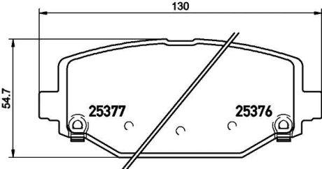 Комплект гальмівних накладок, дискове гальмо HELLA 8DB 355 020-311