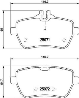 Гальмівні колодки зад. MB (C217), S (W222, V222, X222), SL (R231) 2.1DH-4.7 01.12- HELLA 8DB 355 020-471
