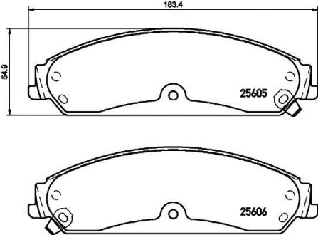 Комплект гальмівних накладок, дискове гальмо HELLA 8DB 355 020-541