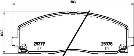 Комплект гальмівних накладок, дискове гальмо HELLA 8DB 355 020-571