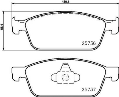 Гальмівні колодки пер. Focus III 10-/Transit 13- (TEVES) HELLA 8DB 355 020-831