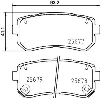Комплект гальмівних накладок, дискове гальмо HELLA 8DB 355 020-851