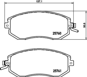 Колодки гальмівні дискові комплект, передн. HELLA 8DB 355 020-891