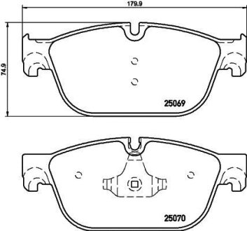 Комплект гальмівних накладок, дискове гальмо HELLA 8DB 355 021-141