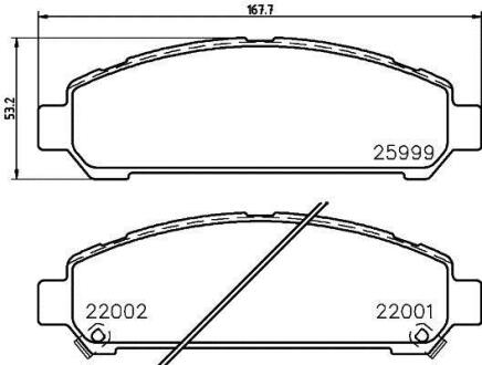 Гальмівні колодки пер. Venza 08-116 HELLA 8DB 355 021-821