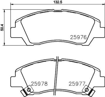 Комплект гальмівних накладок, дискове гальмо HELLA 8DB 355 023-001