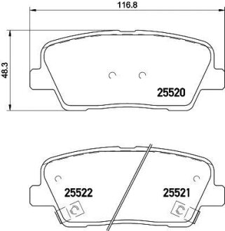 Комплект гальмівних накладок, дискове гальмо HELLA 8DB 355 023-041