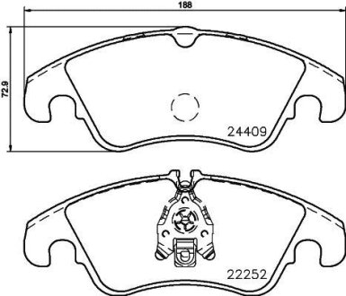 Колодки гальмівні дискові комплект, передн. HELLA 8DB 355 023-221
