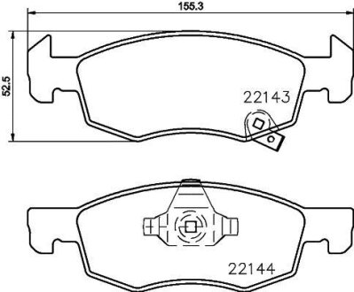 Комплект гальмівних накладок, дискове гальмо HELLA 8DB 355 023-261