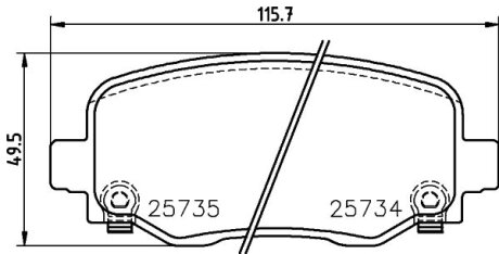 Комплект гальмівних накладок, дискове гальмо HELLA 8DB 355 024-701