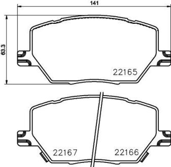Комплект гальмівних накладок, дискове гальмо HELLA 8DB 355 024-711