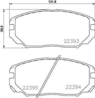 Комплект гальмівних накладок, дискове гальмо HELLA 8DB 355 024-891 (фото 1)