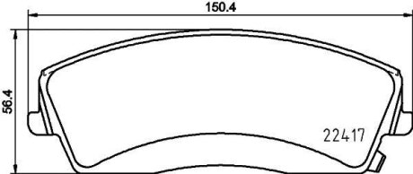 Комплект гальмівних накладок, дискове гальмо HELLA 8DB 355 025-001