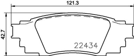 Комплект гальмівних накладок, дискове гальмо HELLA 8DB 355 025-121