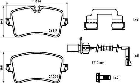 Колодки тормозные HELLA 8DB 355 025-311